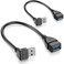 WILLIZTER Short USB 3.0 Extension Cable, 2 Pack SuperSpeed USB 3.0 Angle Male to Female Extension Cable 6 Inch Convertor Adapter Extender Cord Up Angle and Down Angle one Each