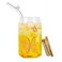 zhqinger Butterfly Glass Cup with Bamboo Lid and Butterfly Straw Glass Cup Jar Coffee Mug Home Office Cup 16OZ For Juice Cocktail Whiskey Milk Gift For Women