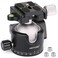 46mm Low Profile Tripod Head with 3 Screw Adapter 3/8 to 1/4 Professional Aluminium 360 Rotating Panoramic Ball head Max Loading 44lbs/20kg