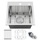 Herogo 15&Atilde;&mdash;15 Inch Kitchen Bar Sink, Small Deep Drop In Single Bowl Sink with 16 Gauge Stainless Steel Bottom Grid Drying Rack for RV Laundry Yard Farmhouse Office