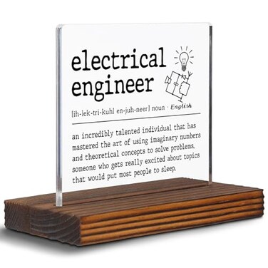 Funny Electrical Engineer Clear Desk Decorative Sign, Work Anniversary Appreciation Gift for Engineers Recognition Retirement Goodbye Farewell Gift Thank You Plaques for Women Men EDC10