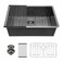 27 inch Black Kitchen Sink -Lordear 27 x 19 Inch Undermount Sink Gunmetal Black 16 Gauge T304 Stainless Steel Deep Single Bowl Kitchen Sink Basin