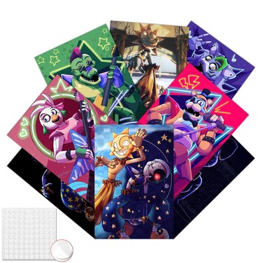 Pounchi Horror Game Posters (8 Pack with Wall Collage Kit) 11.2" x 16.5" Unframed Version HD Printing Poster for Cartoon Decor Bedroom Club Wall Art Decor for Teens