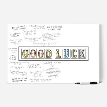 L&amp;O Goods Good Luck Signature Greeting Card   Large Good Luck Party Decorations Wall Art Poster for Men Or Women, Kids Or Adults   11x17 Inch (Unframed)