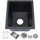 MILOSEN Black Bar Sink 13&Atilde;&mdash;15 Inch, Undermount Granite Composite RV Kitchen Sink, Small Single Bow Prep Kitchen Sink with Accessories, Quartz Sink