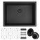 MONSINTA Bar Sink, Undermount Kitchen Sink, 23 Inch Matte Black Bar Sink, Bar Sink Undermount With Accessories, Granite Kitchen Sink, Black Sink Kitchen