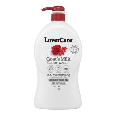 Lover's Care Goat's Milk Moisturizing Body Wash Shower Cream Rose Hip Seed Oil 40.7 Fl.Oz - Single&acirc;&euro;&brvbar;