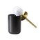 Motifeur Bathroom Accessories Ceramic Toilet Brush Set - Toilet Bowl Brush and Holder (Black and Gold)