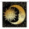UEAUUN Sun Moon Shower Curtain Burning Sun Stars Mandala Celestial Fantasy Universe Starry Sky Galaxy Boho Medallion Mystic Chic Art Fabric Bathroom Curtains Decor Set with Hooks70x70