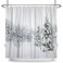 LFEEY Winter Scene Shower Curtain Cool Christmas Theme White Snow Covered Pine Trees Snowflake Bathroom Curtain for Holiday Decor 60x72 Inch Polyester Fabric with Hooks