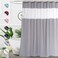 UFRIDAY Shower Curtain Grey and White 72 x 72 Inch, Fabric Shower Curtain with Window.Shower Curtain for Bathroom and Bathtubs,Machine Washable, Hotel Quality