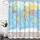 iTapnoom World Map Shower Curtain, Map of The World with National Educational Fabric Shower Curtains Set for Bathroom Boys Girls Kids Map Bath Decor with Hooks 72 X 72 Inch