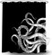 Octopus Decor Shower Curtain for Bathroom, Funny Black and White Sea Monster Kraken Animal Goth Fabric Shower Curtains Set, Unique Novelty Nautical Gothic Restroom Accessories with Hooks 72X72