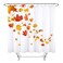 LB Fall Falling Maple Leaf Shower Curtain Autumn Theme Red Orange Yellow Concise White Shower Curtains for Bathroom with Hooks 72x72 inch Waterproof Polyester Fabric