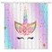 AMFD Unicorn Shower Curtain Rainbow Magic Head Rose Flower Romantic Cute Girl Pink Cartoon Bathroom Curtains Decor Fabric Set Include Hooks,(70" WX70 H)