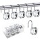 Shower Curtain Hooks, BEAVOING 12 PCS Anti Rust Square Crystal Rhinestones Decorative Shower Hooks Rings for Bathroom Shower Curtains Rods (Clear)