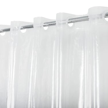 No Hook PEVA Shower Curtain or Liner - 8G Heavy Duty Clear Bathroom Shower Curtain No Hooks Required, Waterproof Plastic &amp; PVC Free, Standard Size 71 x 74, Clear