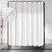 Hotel Style Shower Curtain with Snap-in Fabric Liner, 180" x 70" for Clawfoot Tub, Wrap Around &amp; Mesh Window Top - Honeycomb Waffle Weave Cotton Blend Fabric, Washable, White, 180x70 Inches