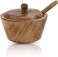 Decorative Wooden Sugar Bowl &amp; Spoon With Lid Wide Mouth Candy Treat Jar Spice Jar Holder Condiment Nuts Serving Bowl Pot Salt Spice Herb Loose Leaf Tea Storage Container Novelty Home &amp; Kitchen