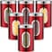 Zopeal 6 Pack Red Canisters Sets For The Kitchen 50oz Stainless Steel Red Kitchen Canisters with Transparent Windows Flour Sugar Container Metal Jar Countertop Set for Coffee Tea Kitchen Decorative