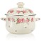 SOUJOY Enamel Stockpot with Lid, 2.8 Quart Retro Cooking Pot, Vintage Floral Stew Bean Simmer Pot with Handle, Kitchen Soup Pot, Safe for Induction Cookers, Gas Stove
