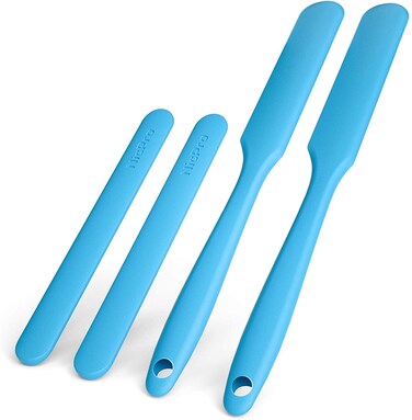 Nicpro Silicone Stir Sticks Kit, 2 PCS Silicone Resin Popsicle Sticks &amp; 2 PCS Silicone Spatula Scraper for Mixing Resin, Wax, Paint, Epoxy, DIY Crafts