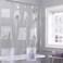 Mateda Waterproof Fabric Shower Curtain or Liner Bath Organizer with 9 Mesh Pockets (Clear)