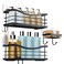 ODesign Shower Caddy 3 Pack-Shower Organizer Shelves Rack Rustproof SUS304 Stainless Steel for Bathroom Storage&amp;Kitchen-No Drilling Adhesive Shower Caddy Shelf with 4 Hooks Suction Cup-Black