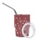 INSTOME Bling Mini Tumbler Shot Glass,3oz Shot Glass Tumbler,Diamond Tumbler Shot Glass with Straw,Glitter Small Shot Glass Tumbler for Serving Spirits,Travel,Camping(1pcs) (brick red)