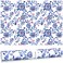 10 Sheets Drawer Liners for Dresser Scented Drawer Liners Drawer Paper Liner Non Adhesive Scented Liners for Drawers Fragrant Drawer Liners for Home Shelf Closet (Blue Flowers, Linen)