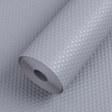 Shelf Liners for Kitchen Cabinets Non-Adhesive: Waterproof Drawer Liner 14 Inch &Atilde;&mdash; 25 FT Light Grey - Easy to Cut EVA Cupboard Paper Mat for Pantry Shelves