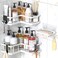 YASONIC Corner Shower Caddy, 3-Pack Shower Organizer Corner with Soap Holder and 4 Removable Hooks, Rustproof Corner Shower Shelves, No Drilling Shower Shelf for Inside Shower, White
