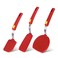 Kitchen Spatulas Silicone Turner Heat Resistant Melt Proof Spatula Set for Nonstick Cookware,Flexible Non Scratch Thin Spatula Wide,Angled and Flipper 3-pack for Frying Eggs,Pancake,Burger,Fish.Red