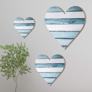 Jetec 3 Pcs Valentine Heart Shaped Wood Sign Buffalo Plaid Decor for Kitchen Bedroom Bathroom Living Room Wooden Heart Wall Sign Rustic Hanging Plaque Wall Decor, 3 Sizes
