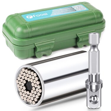 Universal Socket Wrench Grip Tools 1/4"-3/4" (7-19mm) Ratchet Multi-function Adapter Set with Power Drill Adapter - Cool Gadgets for Men, DIY Handyman, Father/Dad, Husband, Boyfriend, Him
