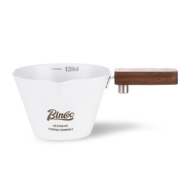 Bincoo 120ml Expresso Coffee Cups With Handle,Stainless Steel,espresso shot measuring cup,Double Wall Insulated Espresso Mugs,Microwave Dishwasher Safe,Suit for Espresso Machine. (white)