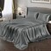 Vonty Satin Sheets Queen Size Silky Soft Satin Bed Sheets Grey Satin Sheet Set, 1 Deep Pocket Fitted Sheet + 1 Flat Sheet + 2 Pillowcases