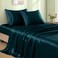 VACVELT 4pcs Dark Teal Satin Sheets King Size Bed Set, 15 Inch Deep Pocket Silky Satin Sheet Set, Soft Satin Bedding Set Cooling &amp; Luxury Bed Sheets, 1 Fitted Sheet + 1 Flat Sheet + 2 Pillowcases