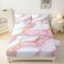 FUYEUN Pink Marble Sheet Set,Aesthetic Marbling Bedding Queen Size for Women Girls Teens Bedroom Bed, Luxury Sheets Bedspread Sets,1 Flat Sheet 1 Fitted Sheet 2 Pillowcases