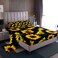 Feelyou Yellow Flowers Bed Sheet Set Sunflower Fitted Sheet Botanical Floral Sheet Set Queen Size Bedding 1 Flat Sheet &amp; 1 Sheet with 2 Pillowcases Black