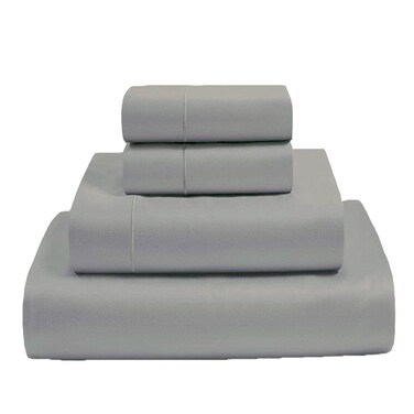 MyGiza Sheets,100% Certified Giza Egyptian Cotton Sheets-Queen Size Giza Cotton Sheets Set to Fit Upto 18 Inches Deep Mattress (4 Pcs) Silver Grey