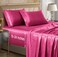 VACVELT 4pcs Extra Deep Pocket Satin Sheets Queen Size Bed Set, Hot Pink Satin Sheet Set Fit 18-24 Inch Deep Pocket Mattress, Silky &amp; Luxury Satin Bedding Set Soft &amp; Ultra Deep Fitted Sheet Set