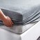PURE ERA Jersey Knit Cotton Fitted Bottom Sheet ONLY (No Flat Sheet or Pillow Cases) Extra Deep Pocket Up to 15" to 20" Ultra Soft Comfy Breathable Blueish Grey Queen