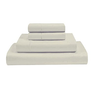 MyGiza Sheets,100% Certified Giza Egyptian Cotton Sheets-King Size Giza Cotton Sheets Set to Fit Upto 18 Inches Deep Mattress (4 Pcs) Ivory