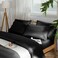 SAKIAO -6PC Bed Sheets Set - Brushed Microfiber 1800 Thread Count Percale - 19" Deep Pocket (King,Black)