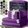 DECOLURE 100% Organic Viscose Derived from Bamboo Sheets Full Size 6pcs - Ultra Soft &amp; Luxuriously Cooling, 17" Deep Pocket, Double Stitching, Perfect for Hot Sleepers - Full Bed Sheets (Purple)