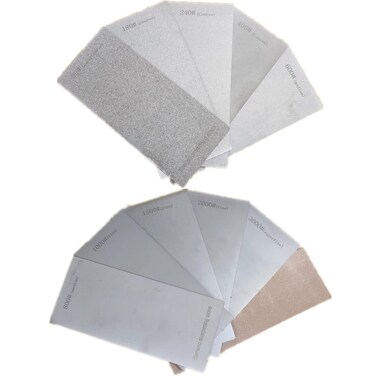 Diamond Sharpening Stone for 10 PCS and Stropping Leather Strop, 80/180/240/400/600/800/1000/1500/2000/3000 Grit Diamond Plate Honing Stone for Kitchen Sharpening Dull Knives Grindstone Tool