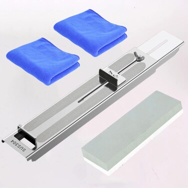 Antiskid Sharpening Stone Holder,Stainless Adjustable Whetstone Holder with 400/1000 Grit Sharpener Stone,Sink Bridge Whetstone Sharpening Kit,Fit for Any Sink and Whetstone and Clean Up Easy