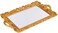 Sooyee Decorative Tray,Bathroom Tray Vanity Tray Decor, 15.3x9.8 Gold Tray Mirror Tray for Dessert Table,Coffee Table,Vanity,Home Decor,Serving Tray with Handle