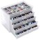 Misdary 90 Grid Rock Display Case Clear Acrylic Collection Box for Kids 5 Drawers Velvet Insert Rock Storage Box Display Cases for Collectibles Crystal Display Shadow Boxes Display Cases (Gray)